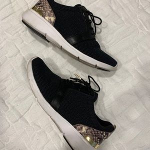 Michael Kors Black Snakeskin Detail Sneakers